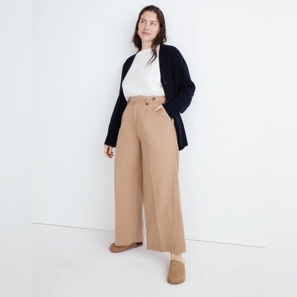 Madewell The Harlow Wide-Leg Pant in Seed Khaki Size 14 - Picture 1 of 16